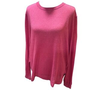 BOSS Hugo Boss‎ Pink Grey Edging Crew Neck Sweater Long Sleeve Women Lg